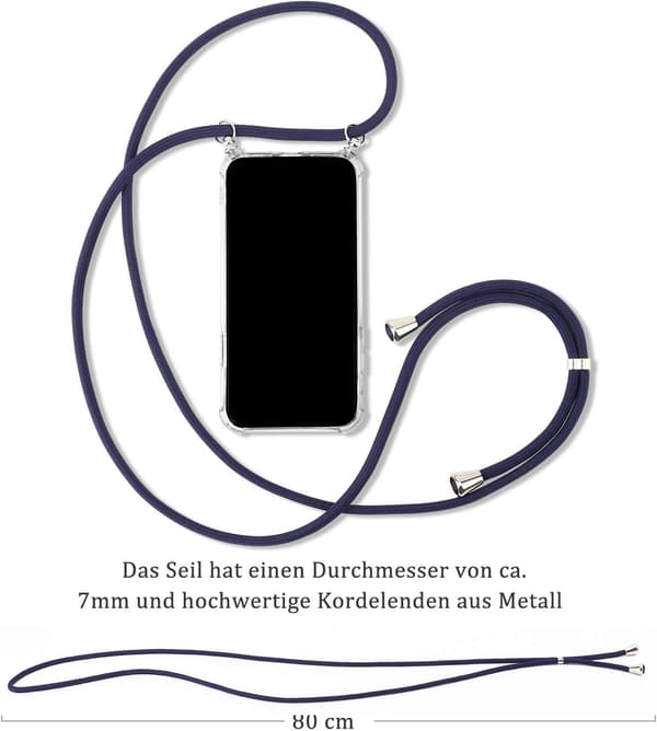 Silikonikuori ketjulla Apple iPhone 13:lle, kirkas A2482 A2631