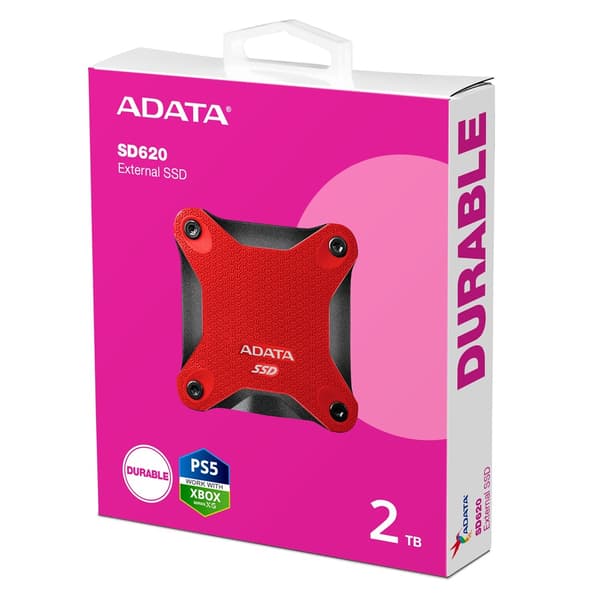ADATA SD620 2TB Ekstern SSD-drev Rød, USB 3.2 Gen2