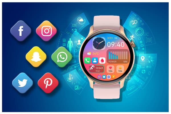 DAME SMARTWATCH Rubicon RNCF10 - SPORTSTILSTANDE, SØVNMONITOR (sr055b)