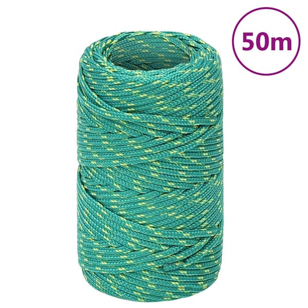 vidaXL sejltov, grøn, 2 mm, 50 m, polypropylen