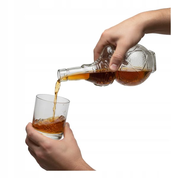 Striker-flaska 500ml glaskaraffkula med stöt för likörer, presentjuice
