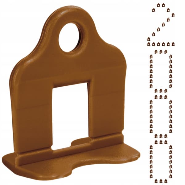 Fliseniveausystem klips 2 mm 2000 stykker SIMPLEFIX brun farve
