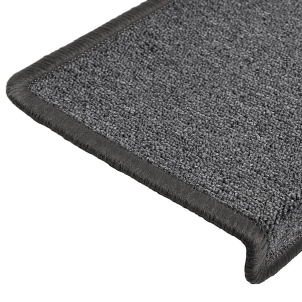 vidaXL Trappmattor 15 st 65x21x4 cm mörkgrå rektangulär kant