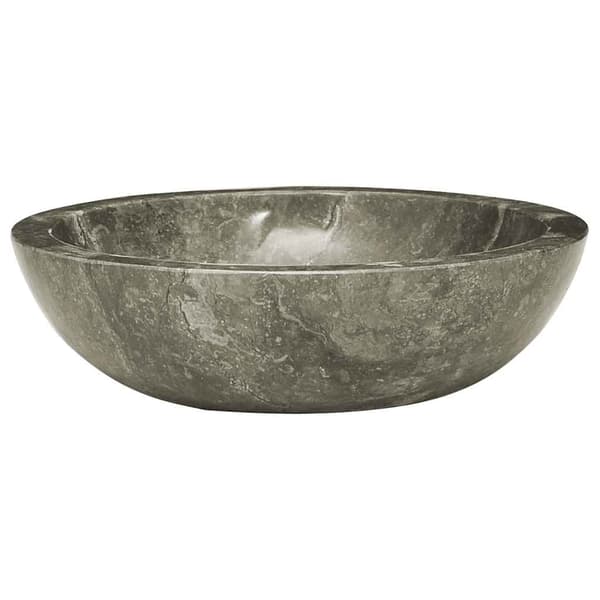 vidaXL Handfat, Grå, Ø40x12 cm, Marmor