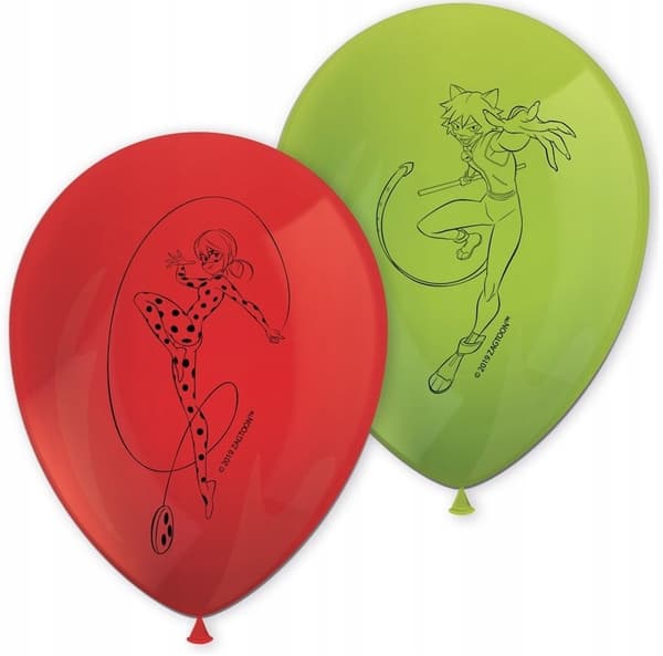 Miraculous ballonger med tryck, 29 cm, 8 st.