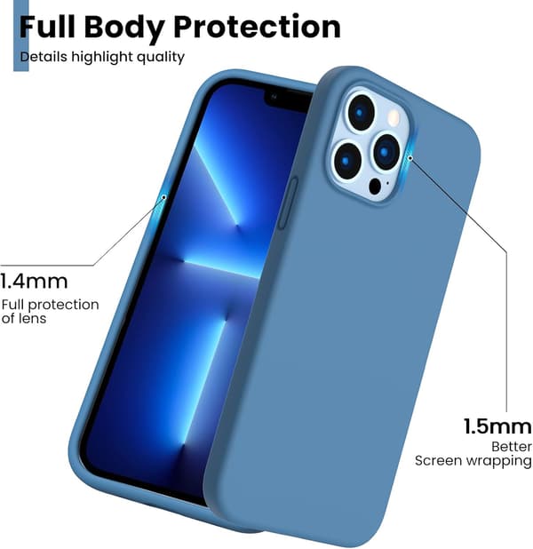 ETUI TIL APPLE IPHONE 13 PRO MAX FLEKSIBELT BLÅT MED MIKROFIBER A2484