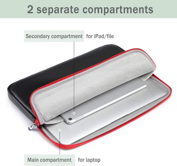 ETUI TIL BÆRBAR TABLET OG NOTEBOOK SORT OP TIL 15-16" RUMMELIG + TASKE