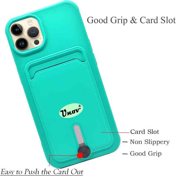 ETUI TIL APPLE IPHONE 14 PRO MAX 6,7" TURKIS SILIKONE + KORTSLUKKET