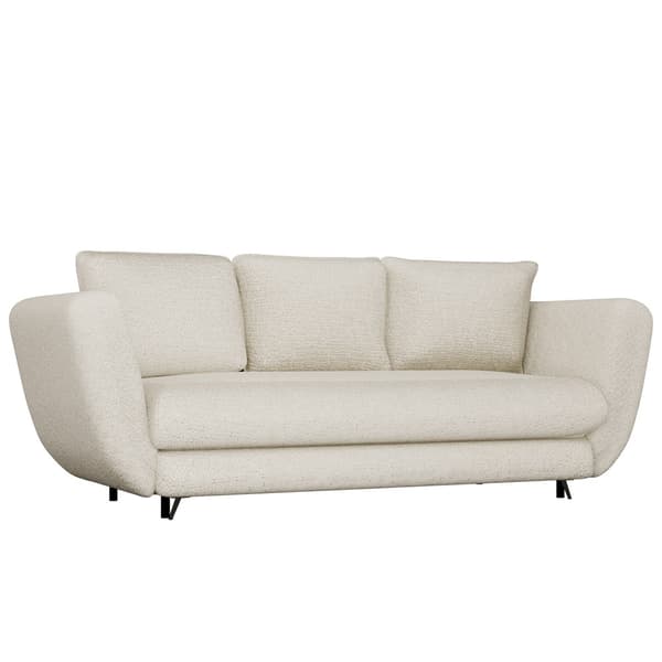 SARIS 3-SITS SOFFA MED SOFUNKTION BEIGE SVARTA BEN FÖR VARDAGSRUM