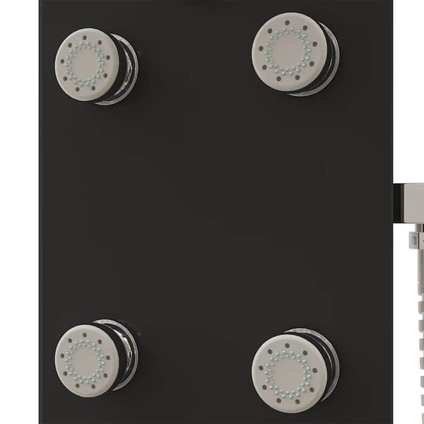 vidaXL Duschpanel, Glas, 25x47,5x130 cm, Svart
