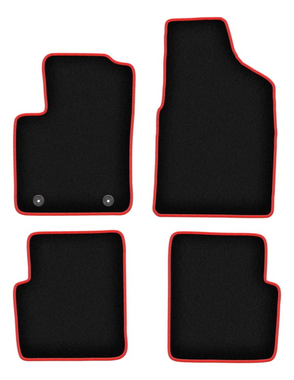 Velourmåtter med rød rand til Ford Ka MK2 hatchback (2008-2012)