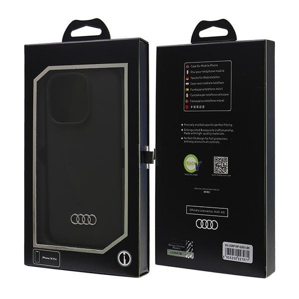 Audi Silikone Etui iPhone 16 Pro 6.3 sort/sort hårdt etui AU-LSRIP16P-Q3/D1-BK
