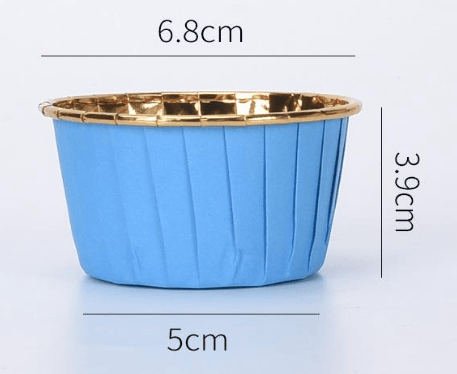 Muffinsformar Cupcake blå guld 50 st