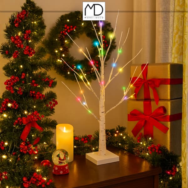 Juletræsdekoration birk LED jul 120 cm 48 led COLD