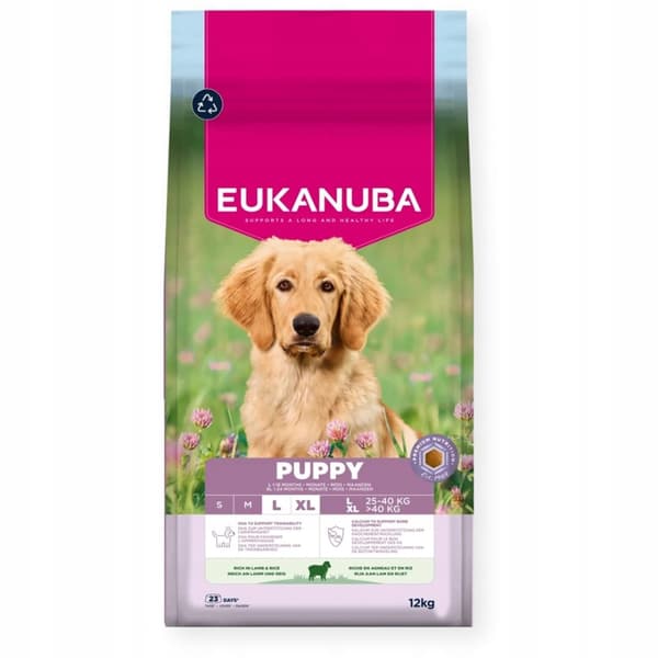 EUKANUBA Puppy Large 12 kg torrfoder för hundar, lamm