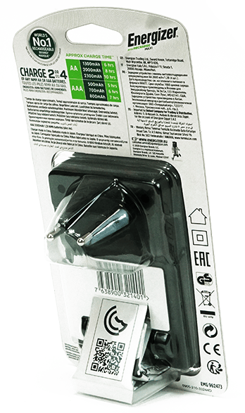 Energizer Maxi-oplader + 4x AA 2000mA genopladelige batterier
