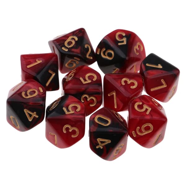 Blodhul RPG-terninger Ti-sidede D10-terninger 0-9