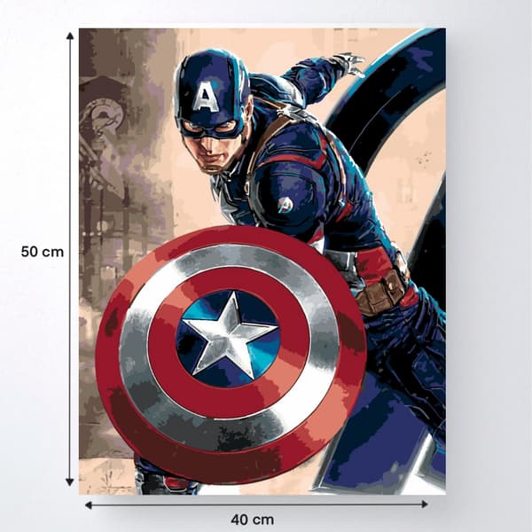 Marvel Captain America målarbok med siffror 40x50 cm