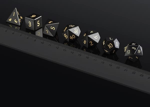 RPG terninger Obsidian krystal terninger sæt med 7