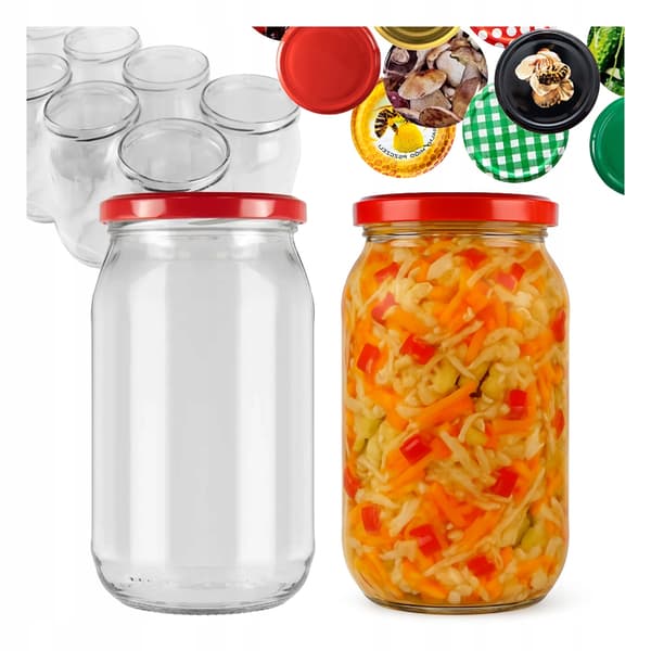 48x Glas 815ml til HONNING, MARMELADE OG CHAMPIGNONSYMME glas + låg Ø 82