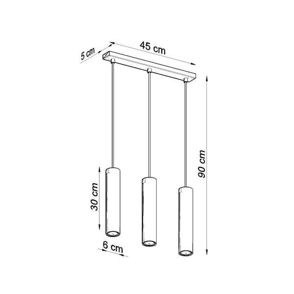 LAGOS 3 GU10 HÆNGELAMPE SORT SOLLUX SL.0329