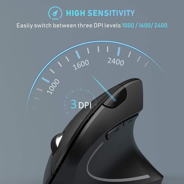 TRÅDLÖS SVART BLUETOOTH USB 2.4G ERGONOMISK VERTIKAL MUS