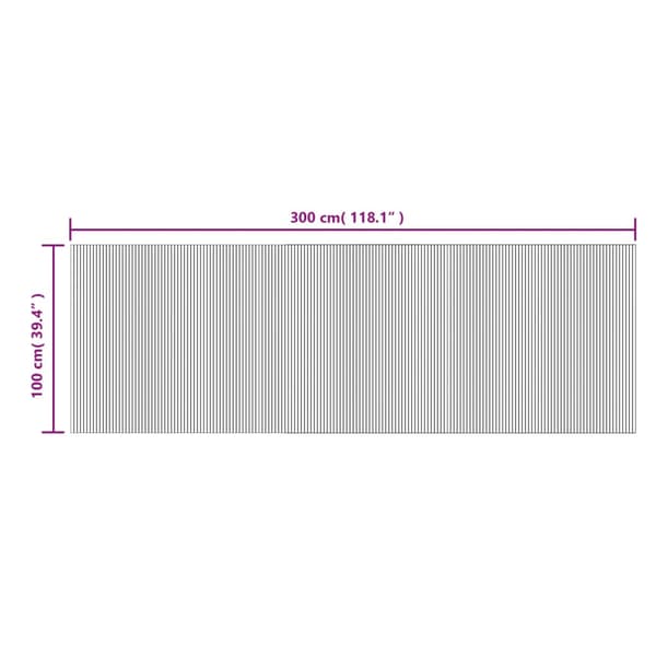 vidaXL Rektangulär matta, svart, 100x300 cm, bambu