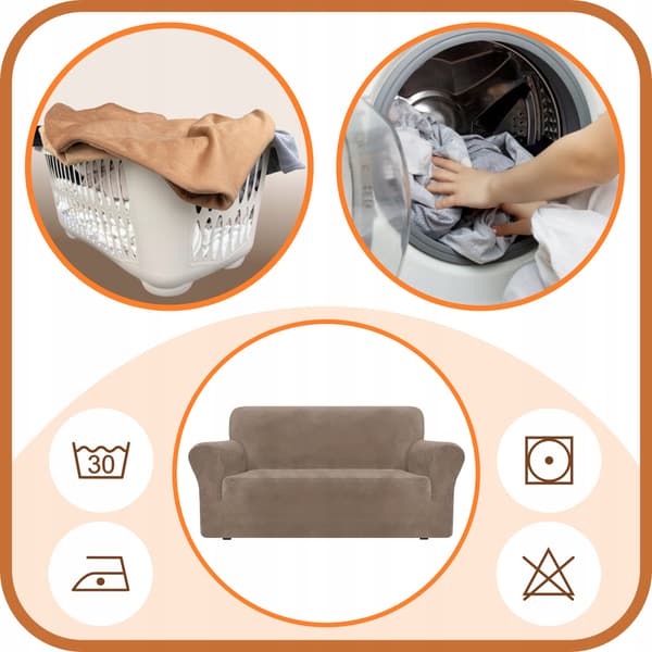 Överdrag för fåtölj soffa 1-sits velour elastisk TESS grafit