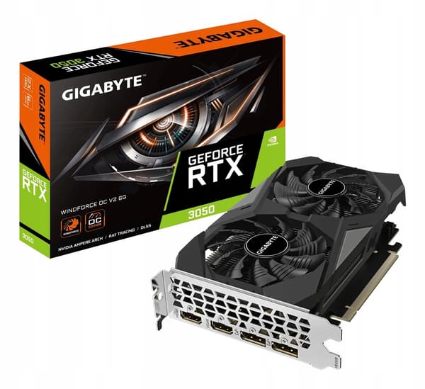 GIGABYTE RTX 3050 WINDFORCE OC 6GB GDDR6 Grafikkort Sort