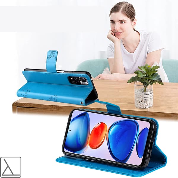 BLÅTT FLIPFODRAL TILL XIAOMI REDMI NOTE 11 PRO/PRO+ 2xHÄRDAT GLAS