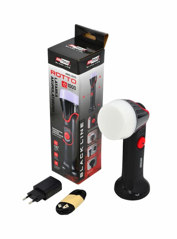 AWTOOLS BLACK LINE WORKSHOP -TASKULAMPPU ROTTO SMD LED 1000LM