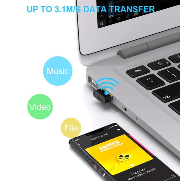 USB BLUETOOTH-ADAPTER BT502 1MII SVART-GULD + EDR WINDOWS