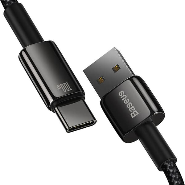 Baseus Tungsten Gold USB-C-kaapeli, 100W, 1m (musta)