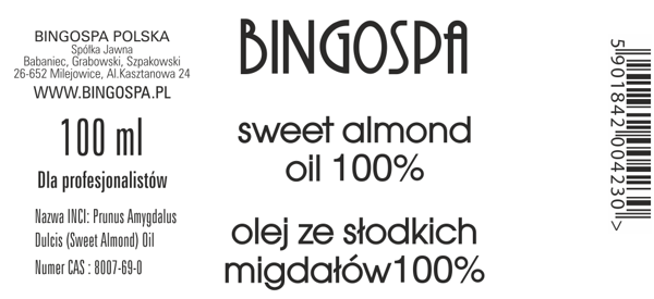 Manteliöljy 100 % BINGOSPA 100 ml