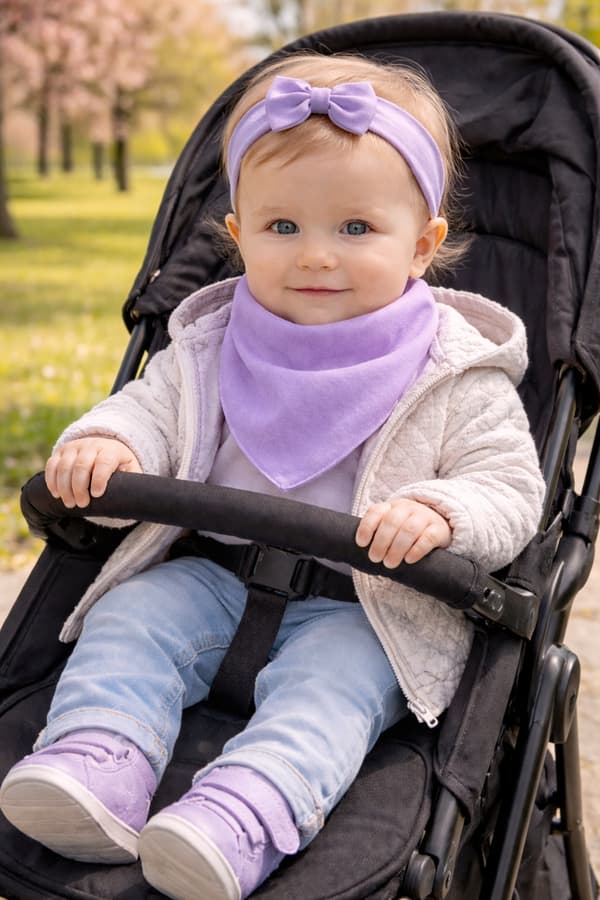 Børne rullekravetørklæde 100% bomuld 1-3 år Forår Efterår HEATHER