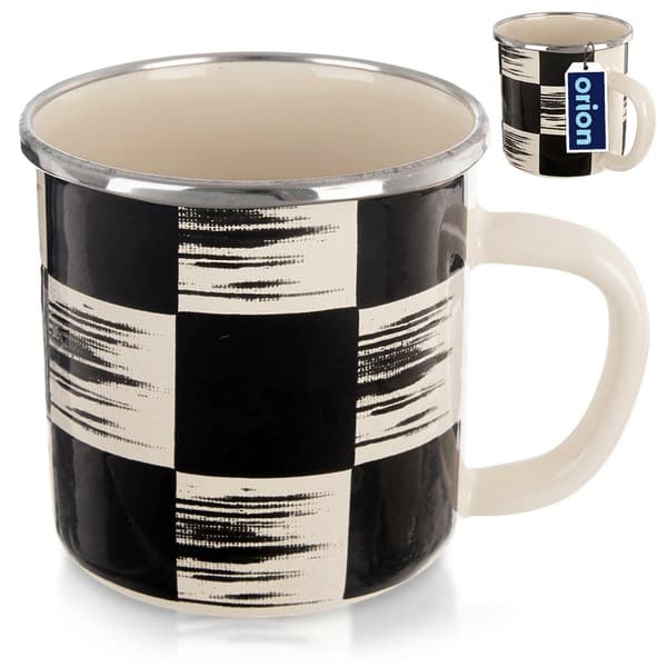 Emaljerad schackbräda mugg 400 ml