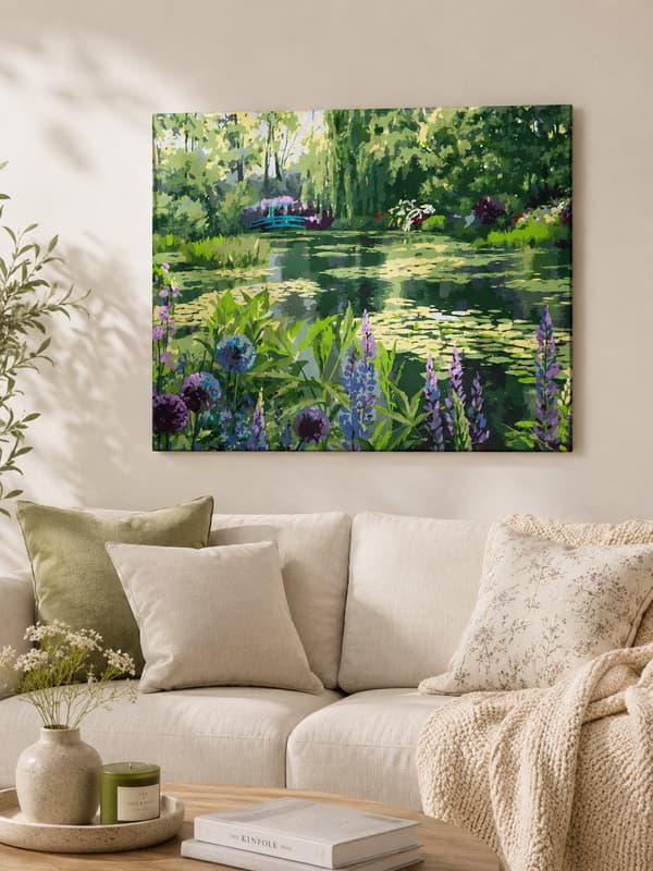 Målning med siffror Monets trädgård i Giverny 50x40 cm