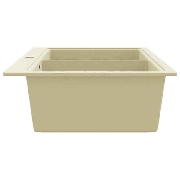 vidaXL granit dobbeltvask, beige