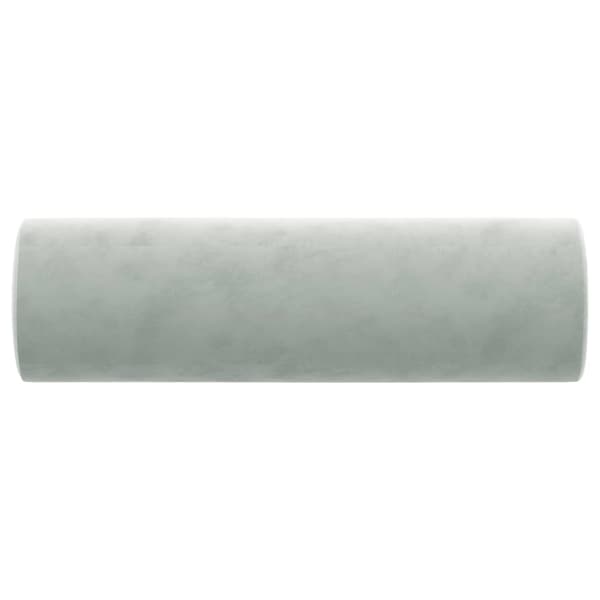 vidaXL Prydnadskuddar, set om 2, ljusgrå, Ø15x50 cm, sammet