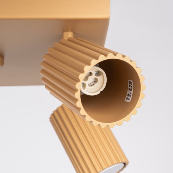 Kulfiberforlygte 4 GU10 guld aluminium Sollux SL.1564