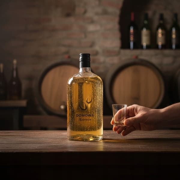 Klassiska glasflaskor 500ml med tryck, hemlagad plommonbrandy, hembränt, vodka, 10x
