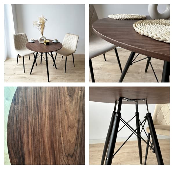 PARIS BLACK DTW rundt bord 80 cm ask