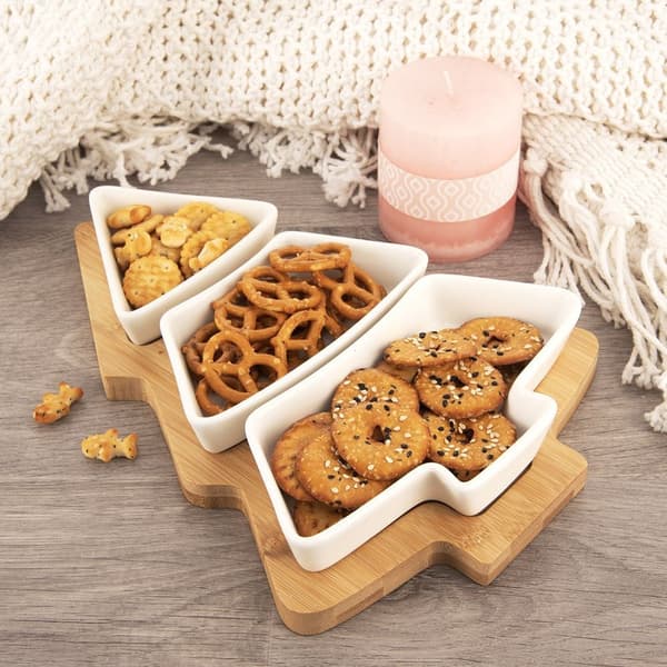 Porslins snackskålar vita WHITELINE 28 cm 4 st