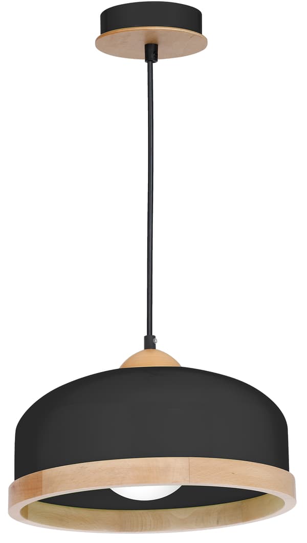 HÆNGELAMPE STUDIO 1 E27 SORT TRÆ MILAGRO MLP8851