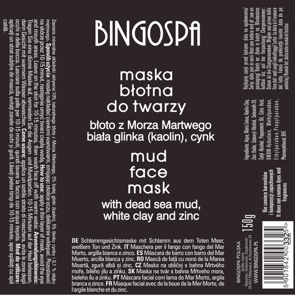 Muddermaske - Dødehavsmudder, kaolin, zink bingospa