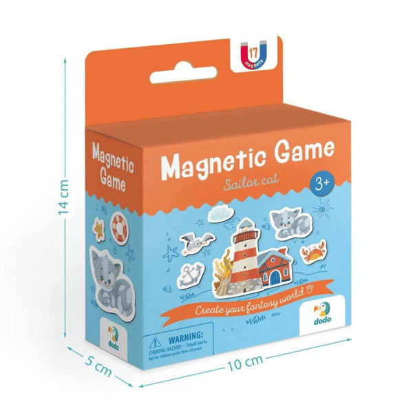 Magnetisk spil "SAILOR CAT" 17 farverige magneter TIL børn 200235