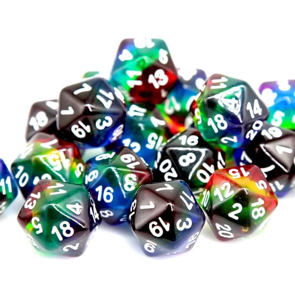 RPG-noppa Rainbow-kaksipuolinen D20