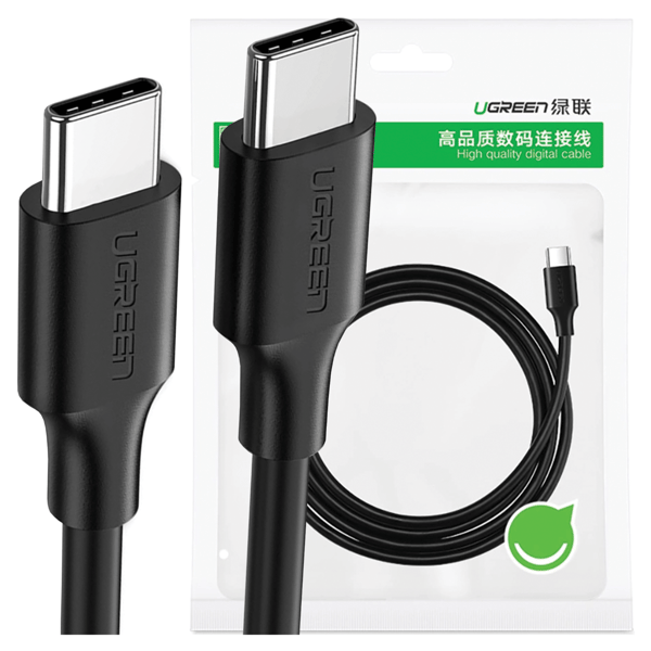 Forniklet USB-C-kabel UGREEN US286 1,5 m (sort)