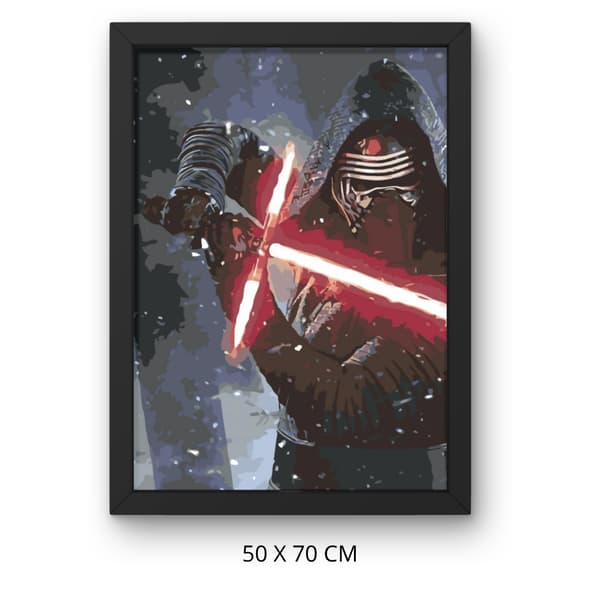 Måla efter nummer-bild med ram Kylo Renn Star Wars 50x70 cm