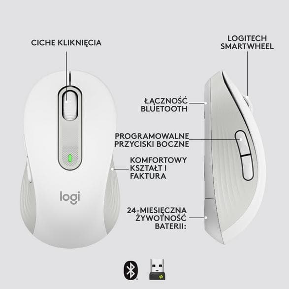 Logitech Signature M650 L (Stor) – Vit (910-006238)